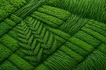 Farklı doku ve yükseklikteki bitkilerin örgü düzeni oluşturan yerleşimi